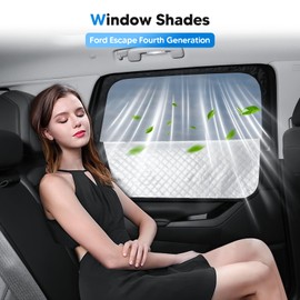 FIILINES 8PCS Window Shades Kit for 2020-2025 Ford Escape, 2 in 1 Sun Protection & Breathability Double Layer Sunshades with UV100% Block & Privacy Protection for Side/Rear/Windshield Accessories