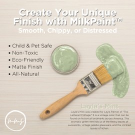 Miss Mustard Seed's MilkPaint for Furniture, Wood, Cabinets, Walls, Brick, and Stone, Water Based, All Natural, Eco Friendly, Organic, No VOCs (Layla's Mint, Sample)