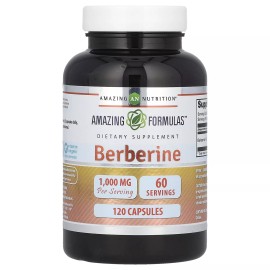 Amazing Nutrition Berberine, 1,000 mg, 120 Capsules (500 mg per Capsule)