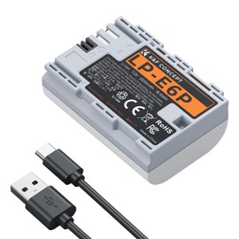 K&F CONCEPT LP-E6P Battery, 2520mAh USB-C R6 Mark III Battery Compatible with Canon EOS R5 Mark II, C50, R6V R6 R7, 5D 5DS R 6D 7D 60D 70D 80D 90D Cameras, 2.5h Fast Full Charging, Fully Decoded