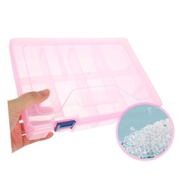 Operitacx Box Storage Box Card Door Money Stationery Lures Decor Clear Basket Organizers Front Bins Stash Crate Cube Compartment Dividers Foldable Grid Sink Collapsible Lid Pink Plastic
