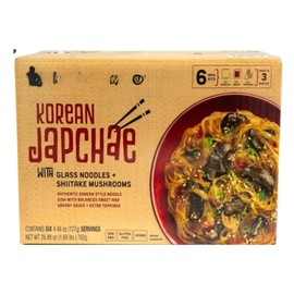Korean Street Food Japchae with Glass Noodles + Shiitake Mushrooms Gluten Free Vegan Non GMO 6 Meal Kits Asian Food