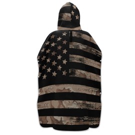 senya Surf Poncho Towel Hooded Beach Towel, American USA Flag with Desert Camouflage Swim Cover Up for Women Men Beach Pool Water Park