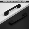 10 Pack 160mm Black Drawer Handle Kitchen Cabinet Square Black