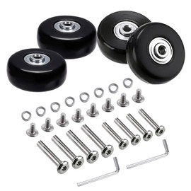 Suitcase Wheels Replacement, Pack of 4 Suitcase Replacement Wheels, Suitcase Wheels Replacement Wheels 50 mm, Replacement Wheels Suitcase with Repair Kit, Suitcase Wheels 50 mm, Suitcase Wheels