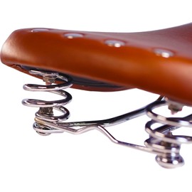 Oversized Classic Bike Saddle, Bicycle Seat, Comfort Bike Saddles, Handmade Leather with Spring, Bicycle Seats Replacement with Wide Cushion for Men Women Adult