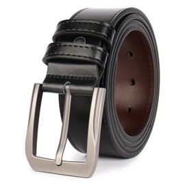 beltox fine Men’s Casual Leather Jeans Belts 1 1/2” Wide 4MM Thick Alloy Prong Buckle Work Dress Belt for Men