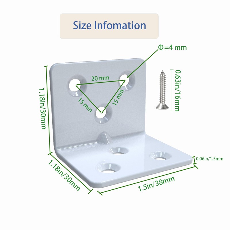White Stainless Steel Corner Bracket,Joint Right Angle Bracket,L Shape Heavy