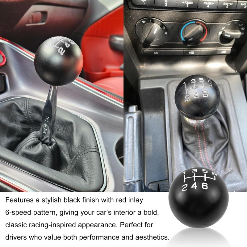 6 Speed Weighted Aluminum Shift Knob 3/8"-16 Thread