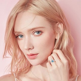 Mermaid Ring 925 Sterling Silver Natural Topaz Ring Mermaid Tail Rings Fish Tail Band Ring Silver Eternity Ring Mermaid Jewelry for Women Summer Ocean Gifts (8)