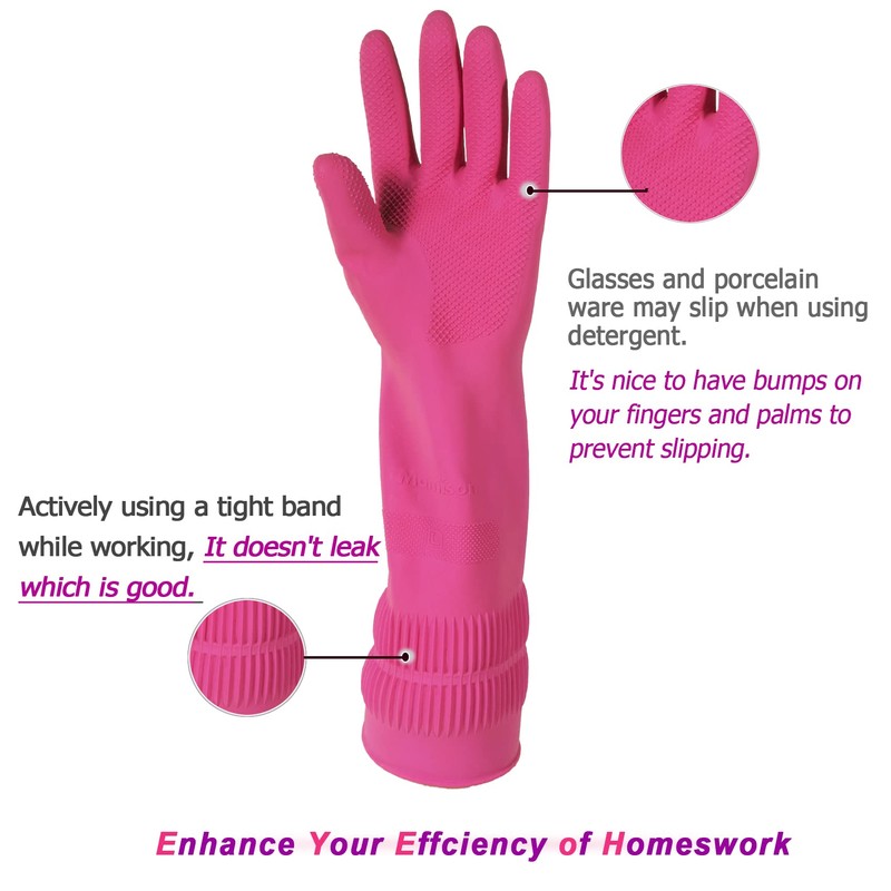 MAMISON Quality Rubber Gloves Pleats Band (1 Paris), Non-Slip Reusable
