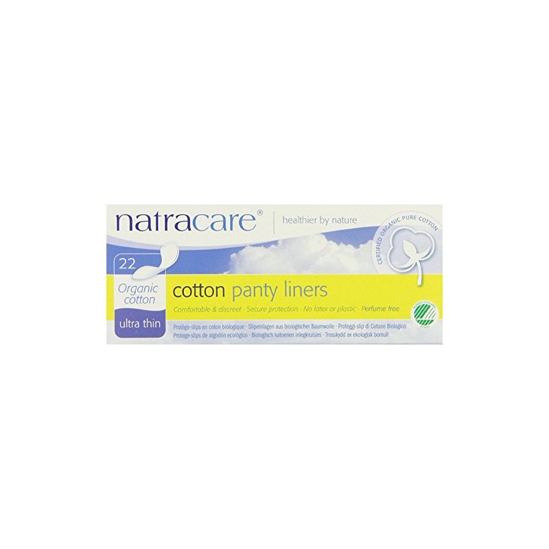 Natracare Organic Cotton Ultra Thin Panty Liners, Made with Certified