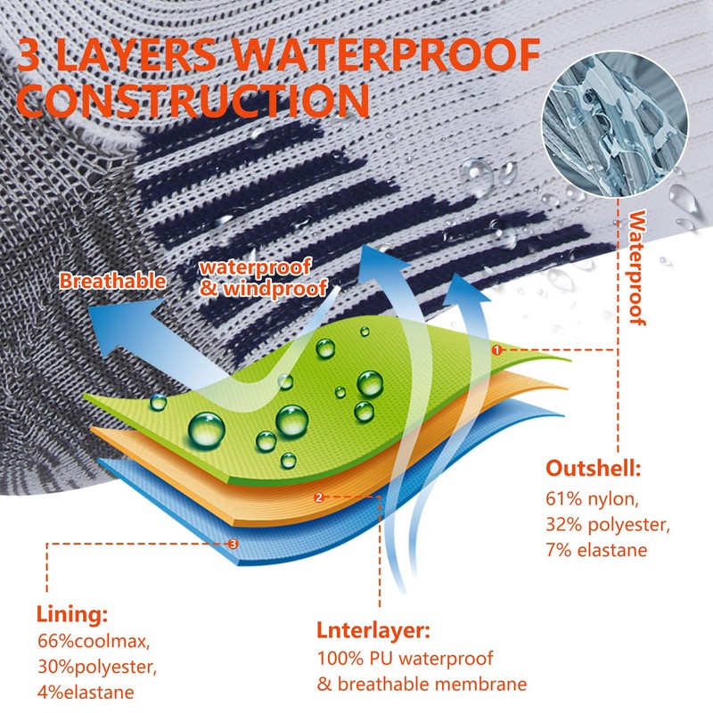 IZL waterproof Camping Waterproof Socks For Men, Ultralight Ankle Athletic