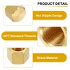 sourcing map 2Pcs Brass Hex Head Plug Compression Cap Fitting