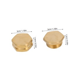 Outanaya 3/4 Garden Hose Brass Stopper Set Garden Hose Cap Leak-Proof Brass Tube Plug for Drip Irrigation
