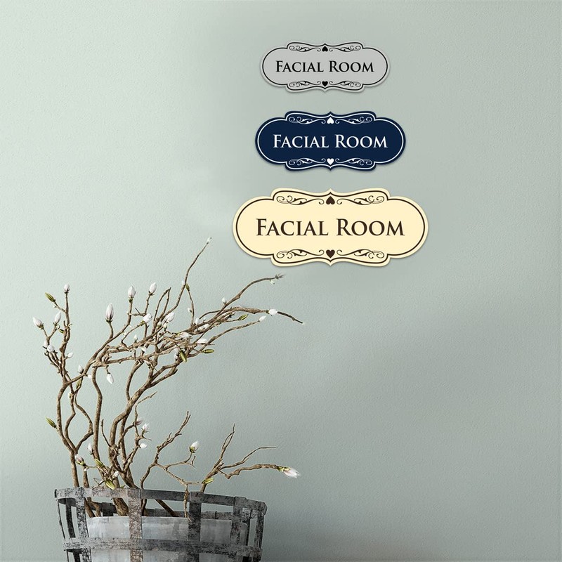Designer Facial Room Sign (Black Gold) - Large