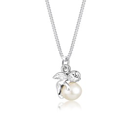 Elli Women's 925 Sterling Silver White Freshwater Pearl Angel Pendant with Chain of Length 45 cm