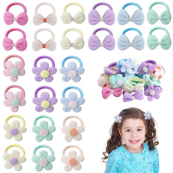 FUYTSUO Pack of 24 Hair Bobbles Girls, Baby Girl Hair