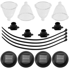 Snblzhef Set of 4 Solar Lights for Outdoor Swimming Pool Fence, Above Ground Pool Decoration Accessories