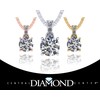 Central Diamond Center 4 Prong Round Solitaire Simulated Diamond Necklace