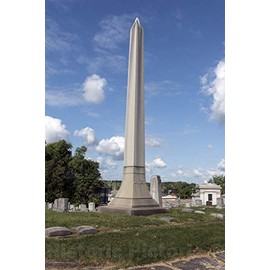 Historic Pictoric Parkersburg, WV Photo - A Large, Obelisk -Shaped Grave Marker at The Parkersburg Memorial Gardens, a Cemetery in Parkersburg, West Virginia - 24in x 36in