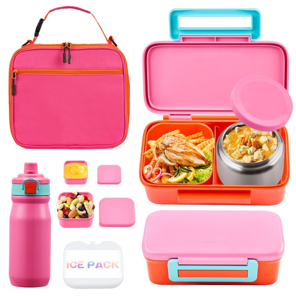 JXXM Lunch Box for Kids With 8oz Thermo, Leakproof Bento