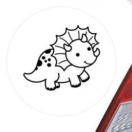 Huuraa Sticker Triceratops Dinosaur Sticker Size 10 cm with Motif for All Dino Fans Gift Idea for Friends and Family
