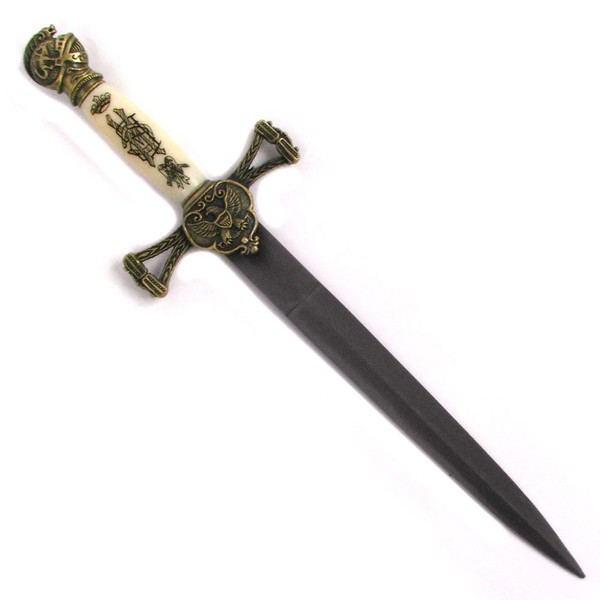 Whetstone Cutlery Brass Medieval Double Edged Stainless Steel Dagger