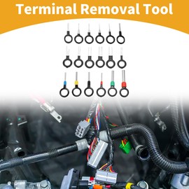Partuto 18 Pcs Key Shape Universal Terminal Removal Tool Assortment Kit Car Truck Motorcycle Boat Wire Connector Terminal Pin Extractor Kit Black