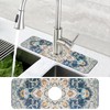 Oriental Blue Turkish Carpet Pattern Sink Faucet Absorbing Mat Sink