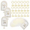 4x6 Inch Wedding Table Numbers 1-20 with Gold Holders (White)