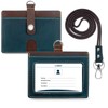boshiho ID Card Holder, Horizontal, Genuine Leather, Name Holder, 3
