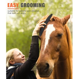 Horse Grooming Shedding Tool - Blade-Free Horses Brush for Grooming Kit Supplies,Horse Deshedding Tool,Multi-Functional Grooming & Bathing Supplies for Horses,Dogs,Cows and Goats(Black)