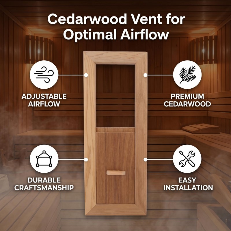 Wooden Sauna Room Air Vent, Ventilation Panel Slab Grille for