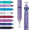 OCHILIMA 4 Colours Retractable Erasable Gel Pens Clicker, 5-in-1 Multi