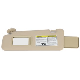 CCIYU Left Driver Side Sun Visor fit for 2008-2013 for Toyota for Highlander(with Sunroof), Left Side Beige Sun Visor Replace 74320-48500-E0,74320-48180-E0,04005-11148-E0