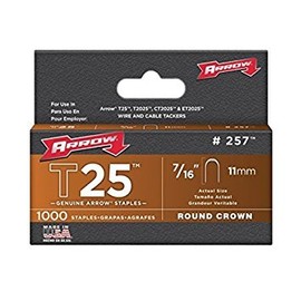 Arrow Fastener 257 10 Pack Genuine T25/T2025 7/16-Inch Staples, 1,000 Per Pack