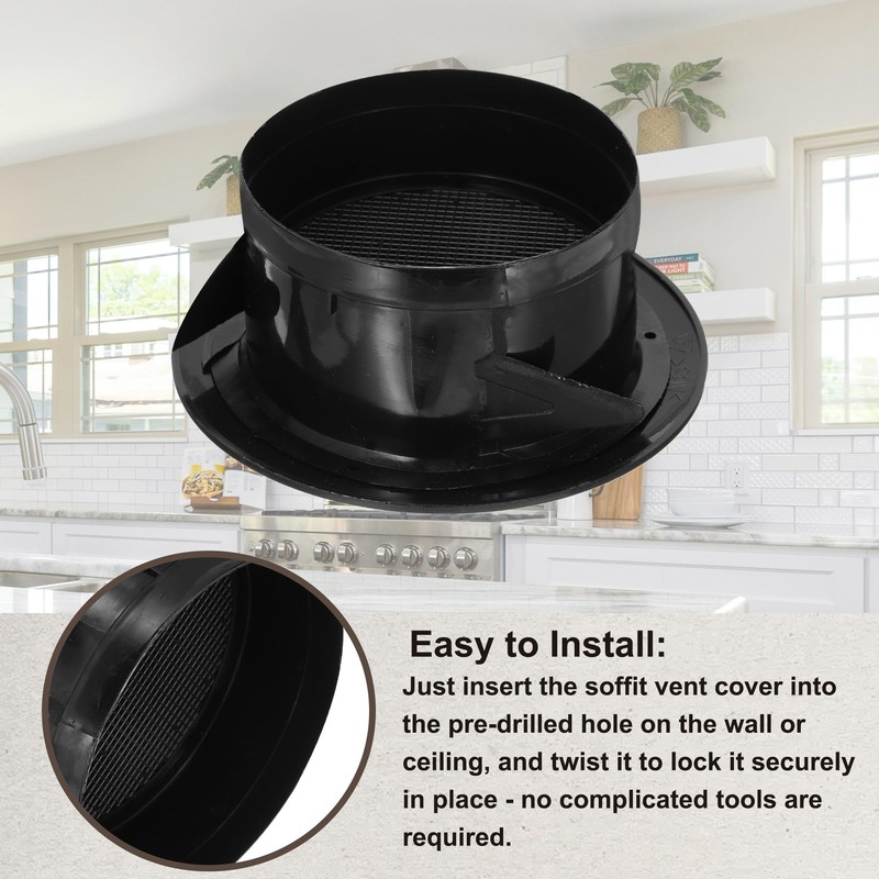 PATIKIL 5 Inch Round Air Vent Cover, Soffit Vents ABS