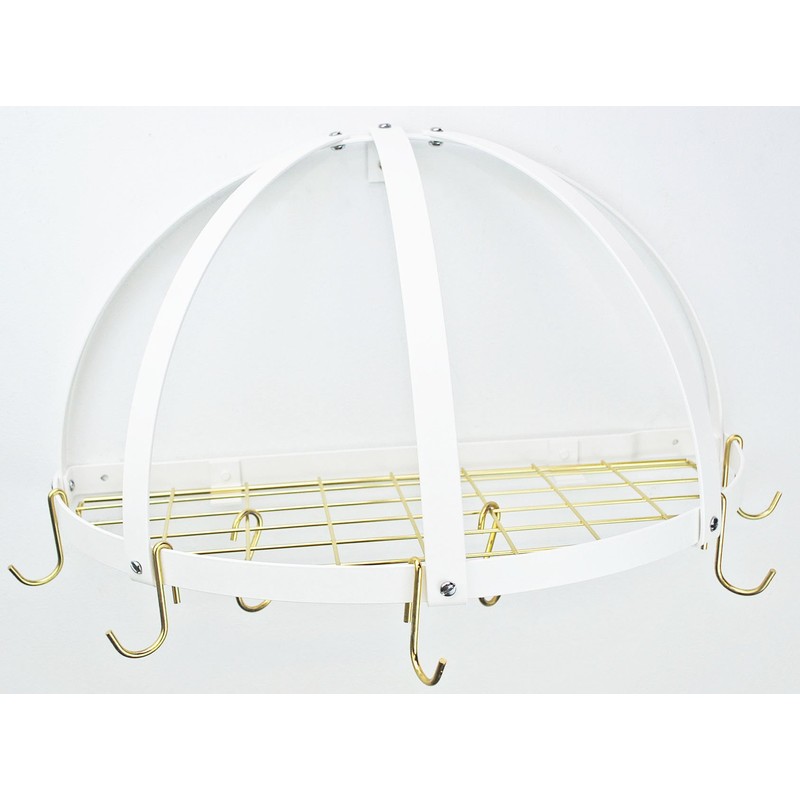 Half Dome Pot Rack w Grid in Black w Chrome