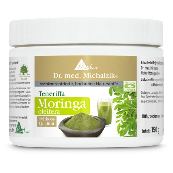 Moringa Pluver from Tenerife Dr. Michalzik Raw Food Quality Daily Dose [1-2 Teaspoons] Natural Moringa Oleifera Powder [4-8 g] No Additives BIOTIKON®