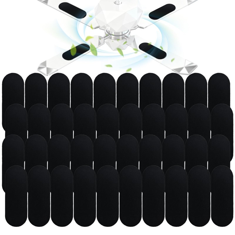 Amestar 40 Pack Ceiling Fan Filters for Blades, Black Ceiling
