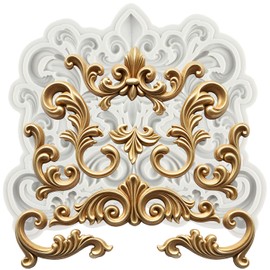 TAOXIBEI Baroque Polymer Clay Mold Curlicues Scroll Lace Border Relief Silicone Molds for DIY Crafts Epoxy Resin Casting Air Dry Polymer Clay Plaster Jewelry Making