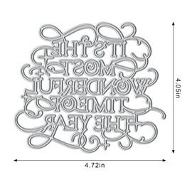 Christmas Words Metal Cutting Dies for Card Making Supplies, Christmas Lace Words Die Cuts Embossing Stencil Template Tool for DIY Scrapbooking Paper Card and Photo Album Craft Decoration