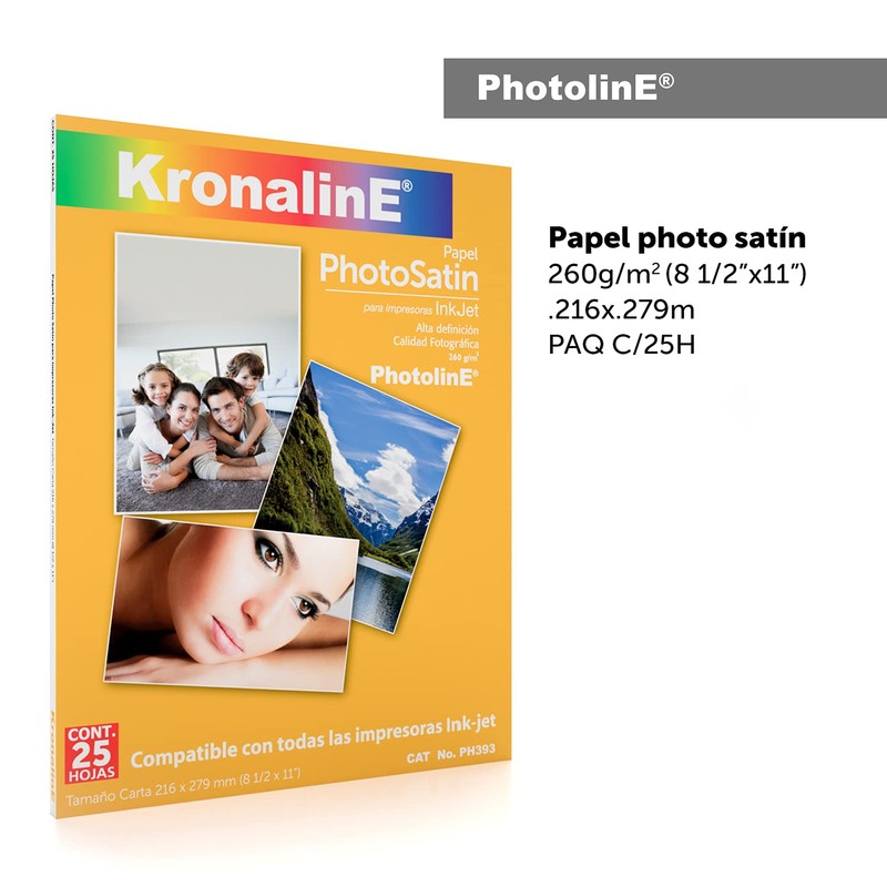 Papel Fotográfico Satin 260 gr (Paquete Con 25 Hojas Tamaño