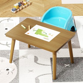 FAMIDGE Small Coffee Table, Low Table for Living Room, Sturdy Solid Wood Floor Tables Desk for Sitting on The Floor, Round Tatami Tea Table, Home Office, 23.6Lx15.7Wx16.5H