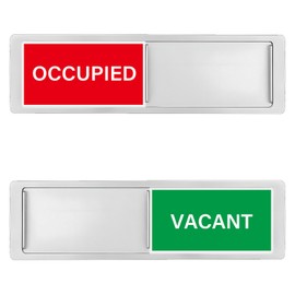 EKSPRINT Vacant Occupied Sign, Privacy Signs for Home Office Restroom Conference Hotels Hospital, Slider Door Sign Indicate Whether the Room Vacant or Occupied, 7'' x 2'' - Silver