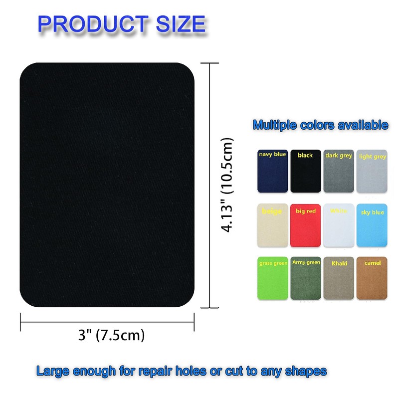 TXSN 12PCS Iron-on Repair Patch, Cotton Repair Patch for Clothes