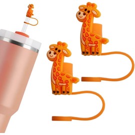 Giraffe Straw Cover for Cup Straw Cover， Cute Straw Covers Cap,0.4 In/10mm Straw Toppers,Cute Accessories - Giraffe Straw Covers for Tumblers 10mm - Durable and Reusable Straw Caps，Straws PD174
