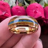 LUXUBANDS 8mm Gold Tungsten Rings for Men Women Engagement Wedding