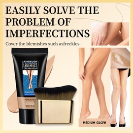 Leg Makeup Body MakeUp to Cover Veins Tanning Lotion - MEDIUM GLOW - Full Coverage Waterproof Lightweight Transfer-Proof Colour Corrector Concealer For Even Skin Tone & Healthy Glow